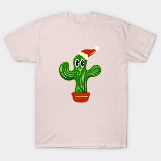 Cartoon Christmas Cactus Time! T-Shirt